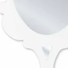 Espejo de pared blanco con marco decorado Snow made in Italy viadurini