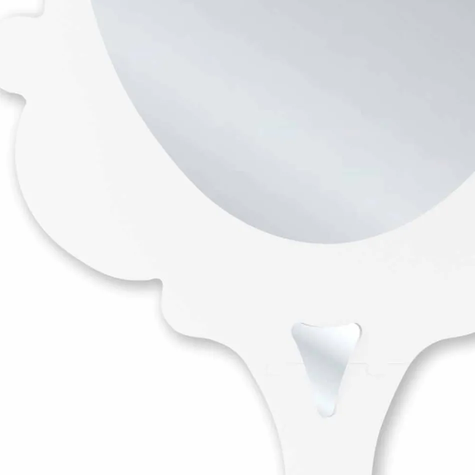 Espejo de pared blanco con marco decorado Snow made in Italy viadurini