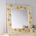 Espejo de pared de diseño decorado con rosas flor
