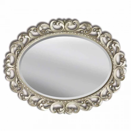 Espejo de pared de madera de abeto hecho a mano moderno hecho en Italia Darío viadurini