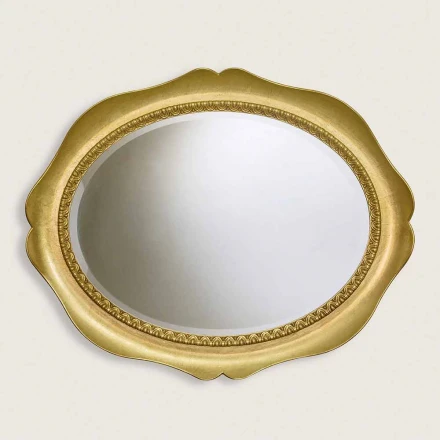 Espejo de pared de madera de abeto hecho a mano en Italia Franco viadurini