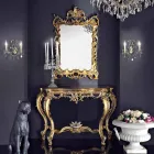 Espejo de pared de madera y mdf hecho en Italia Sobremesa consola Andrea viadurini