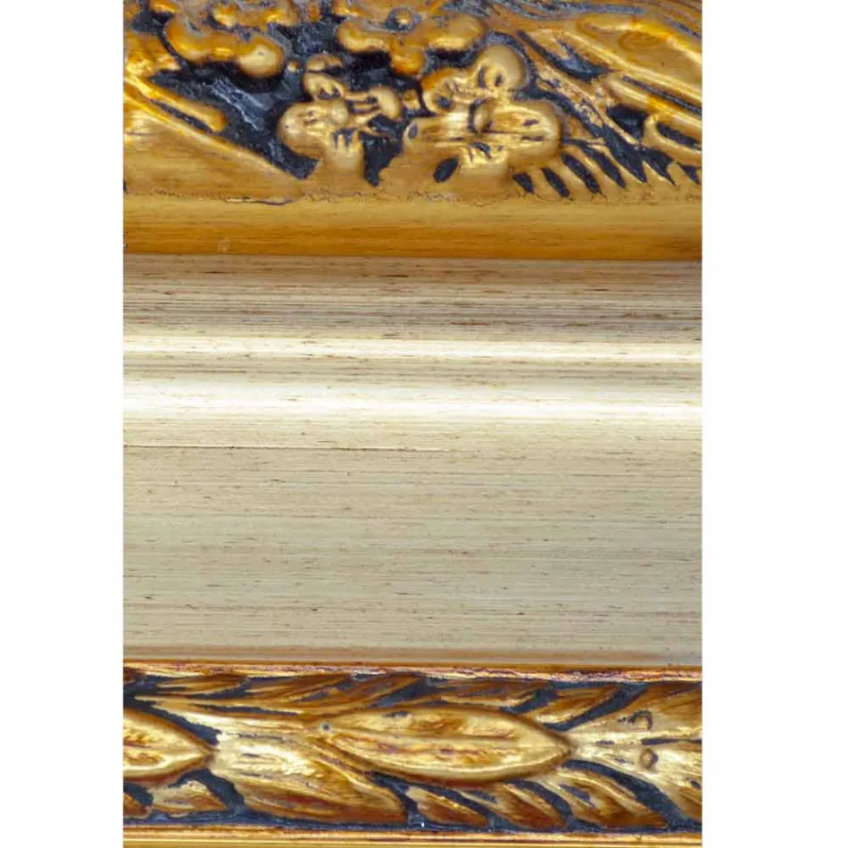 Moderno espejo de pared en madera de abeto hecho en Italia Armando viadurini