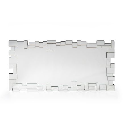 Espejo de pared rectangular con marco de vidrio moldeado - Norbo viadurini