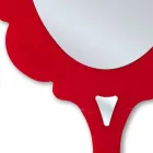 Espejo de pared rojo con marco decorado Snow made in Italy viadurini