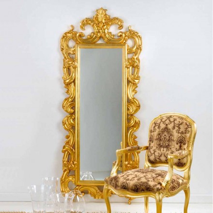 piso de espejo / pared de diseño clásico, pan de oro acabado Guerin viadurini
