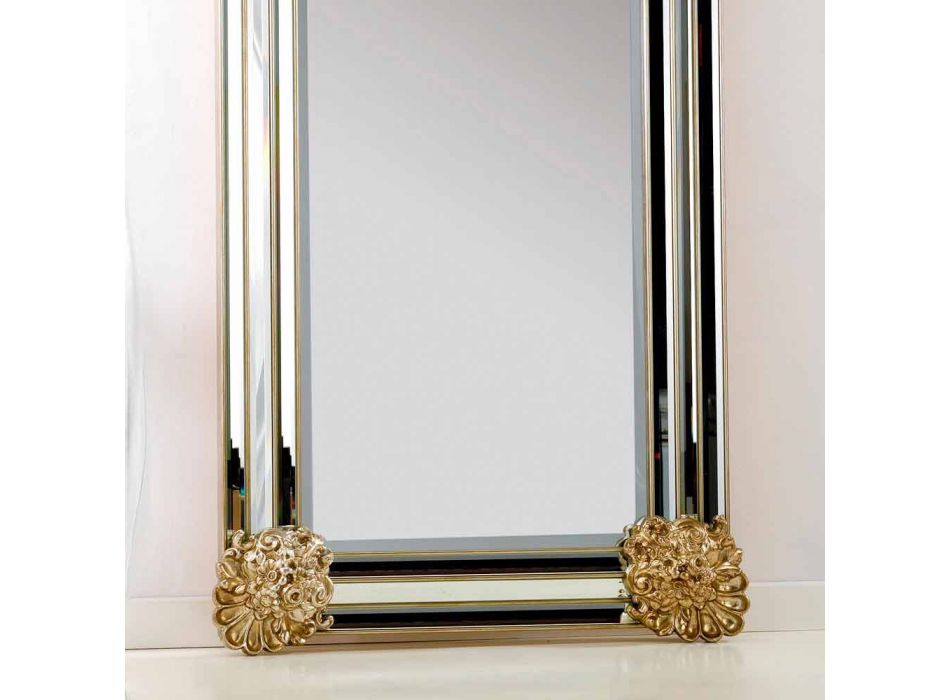 suelo de espejo / diseño de la pared, el marco de madera Luti, 96x196 cm viadurini