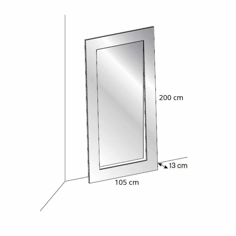 Espejo rectangular de piso de diseño moderno Made in Italy - Salamina viadurini