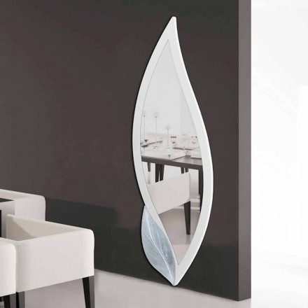 Espejo de diseño de marfil en forma de pétalo y argento Ellen viadurini