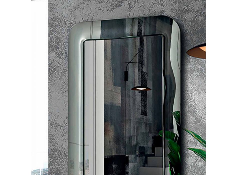 Espejo de diseño con marco de vidrio efecto cristal Made in Italy - Loop viadurini