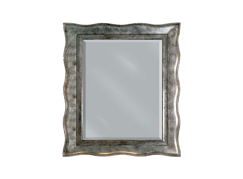 Espejo en pan de plata y espejo molido Made in Italy - Rongo viadurini