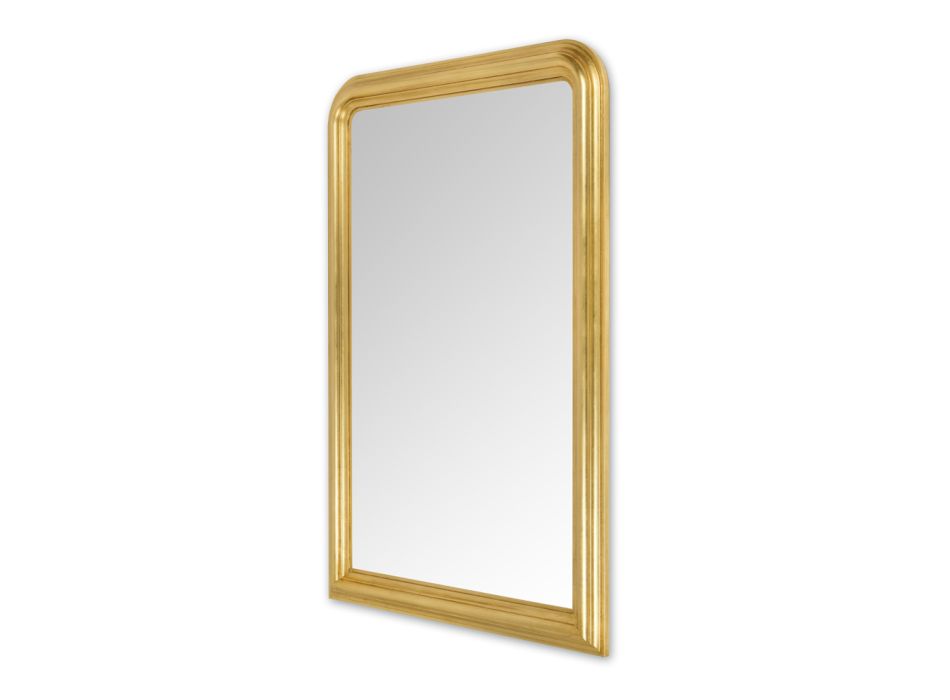 Espejo de madera decorado a mano en pan de oro Made in Italy - Navona viadurini