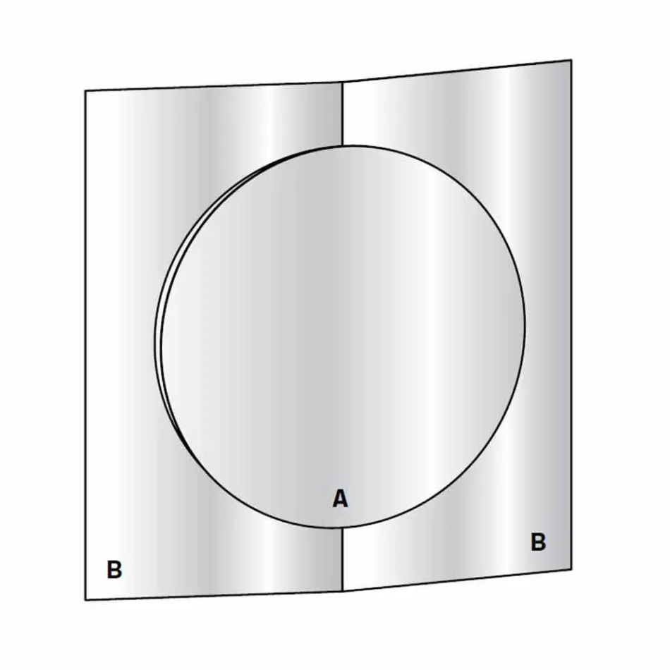 Espejo de pared de diseño moderno hecho de 3 paneles Made in Italy - Bristol viadurini