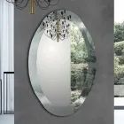 Espejo ovalado de diseño con acabado de cristal espejado Made in Italy - Eclisse viadurini