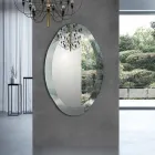 Espejo ovalado de diseño con acabado de cristal espejado Made in Italy - Eclisse viadurini