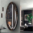 Espejo de diseño ovalado con marco de efecto mármol Made in Italy - Denisse viadurini