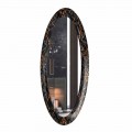 Espejo de pared largo ovalado con marco de efecto mármol Made in Italy - Denisse