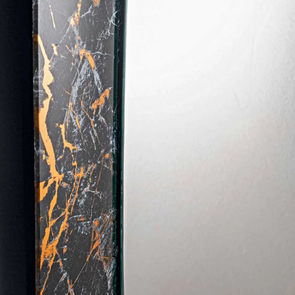 Espejo de diseño rectangular con marco de vidrio Made in Italy - Eclisse viadurini