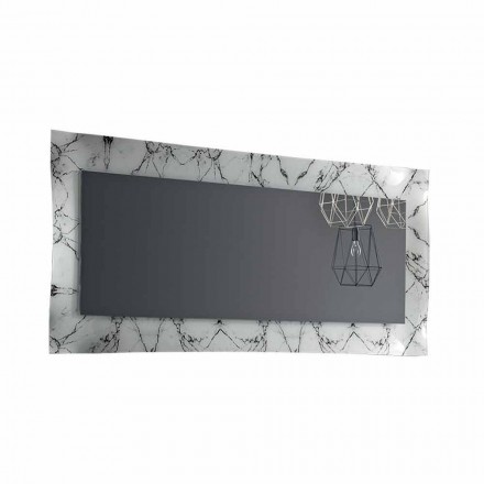 Espejo de diseño rectangular con marco de vidrio Made in Italy - Eclisse viadurini