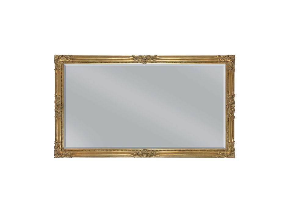 Espejo rectangular en pan de oro con espejo de suelo Made in Italy - Pele viadurini
