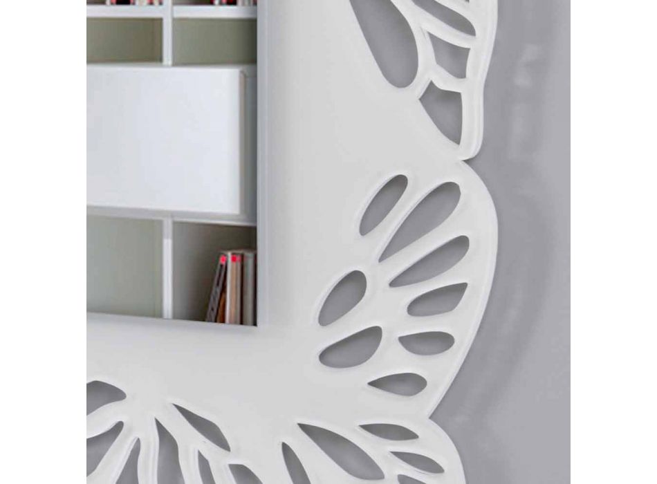Espejo de pared de plexiglás blanco con marco rectangular decorado - Alidifarf viadurini