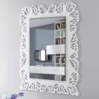 Espejo de pared de plexiglás blanco con marco rectangular decorado - Alidifarf viadurini