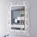 Espejo de pared de plexiglás blanco con marco rectangular decorado - Alidifarf