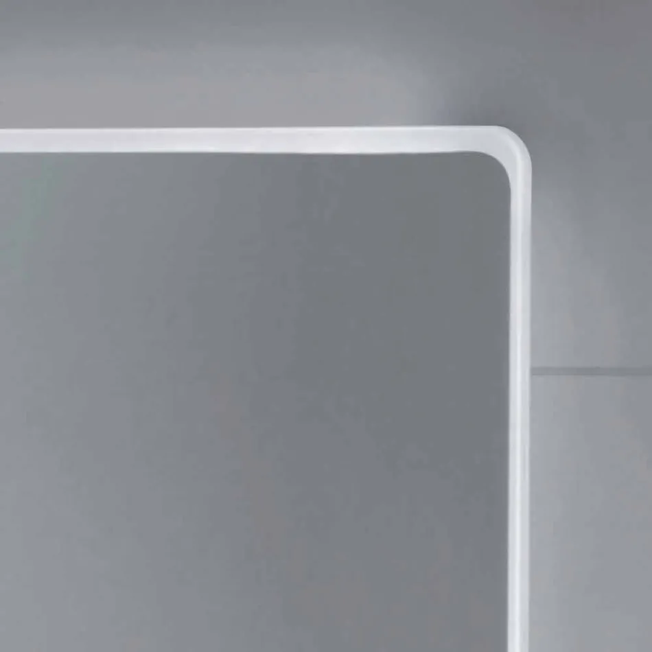 Espejo de pared con bordes esmerilados, iluminación LED, Tessa viadurini