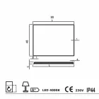 Espejo de pared con bordes esmerilados, iluminación LED, Tessa viadurini
