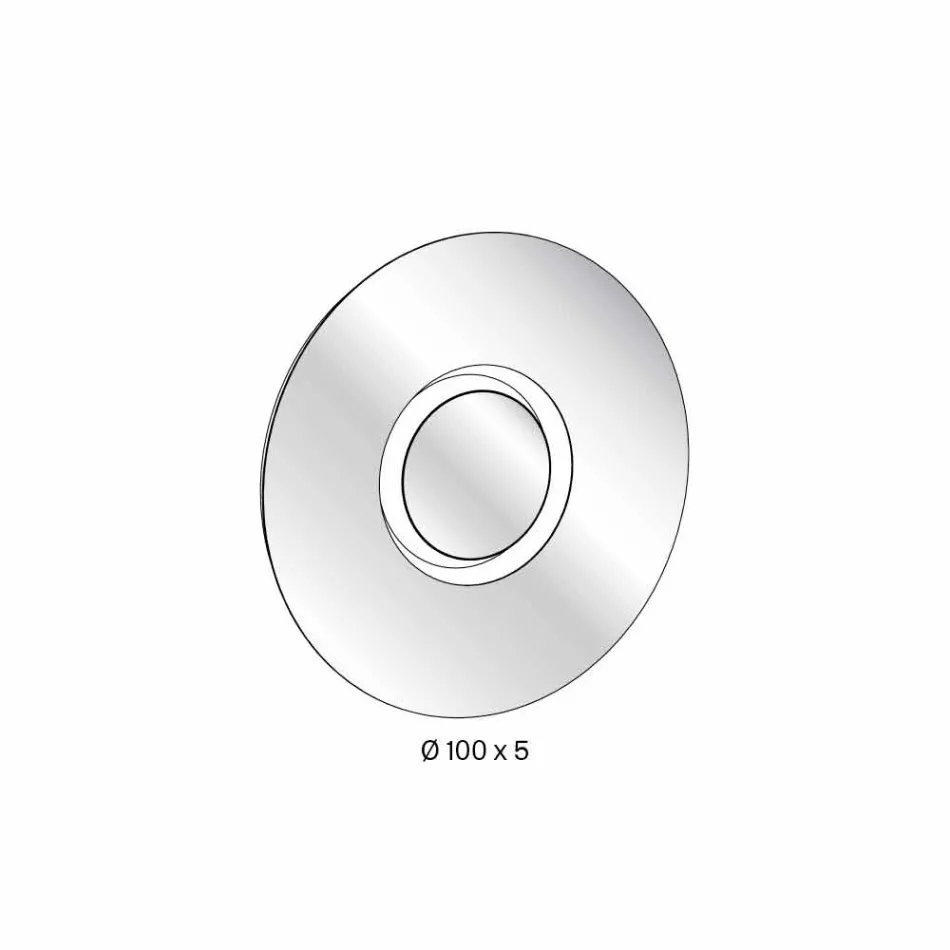 Espejo de pared de diseño redondo con metal dorado con pieza central - Merale viadurini