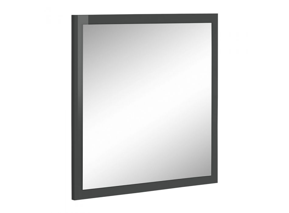 Espejo de pared cuadrado con marco blanco o antracita - Emanuelito viadurini