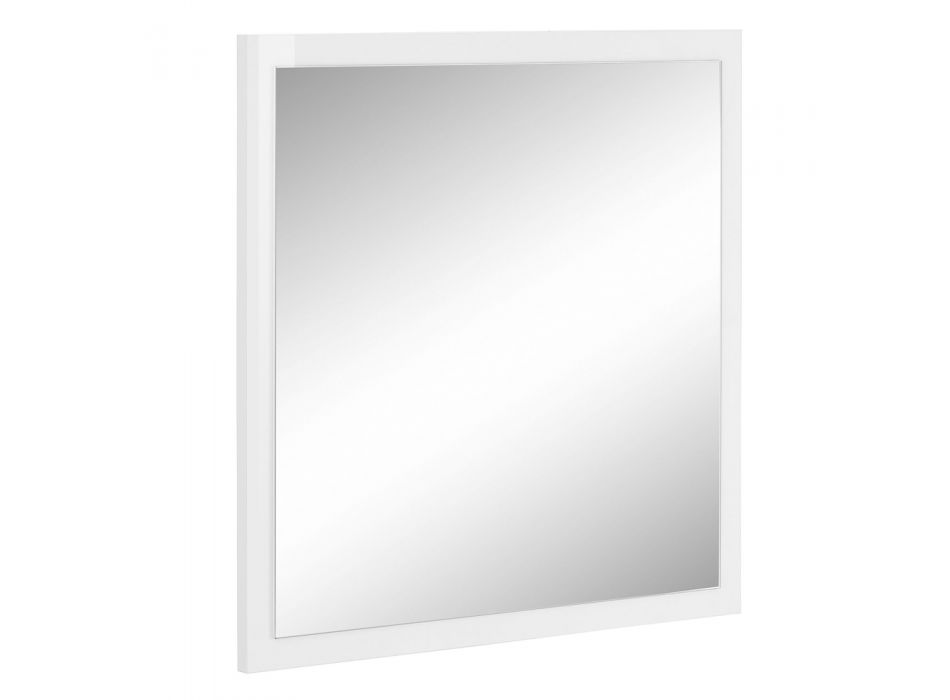 Espejo de pared cuadrado con marco blanco o antracita - Emanuelito viadurini