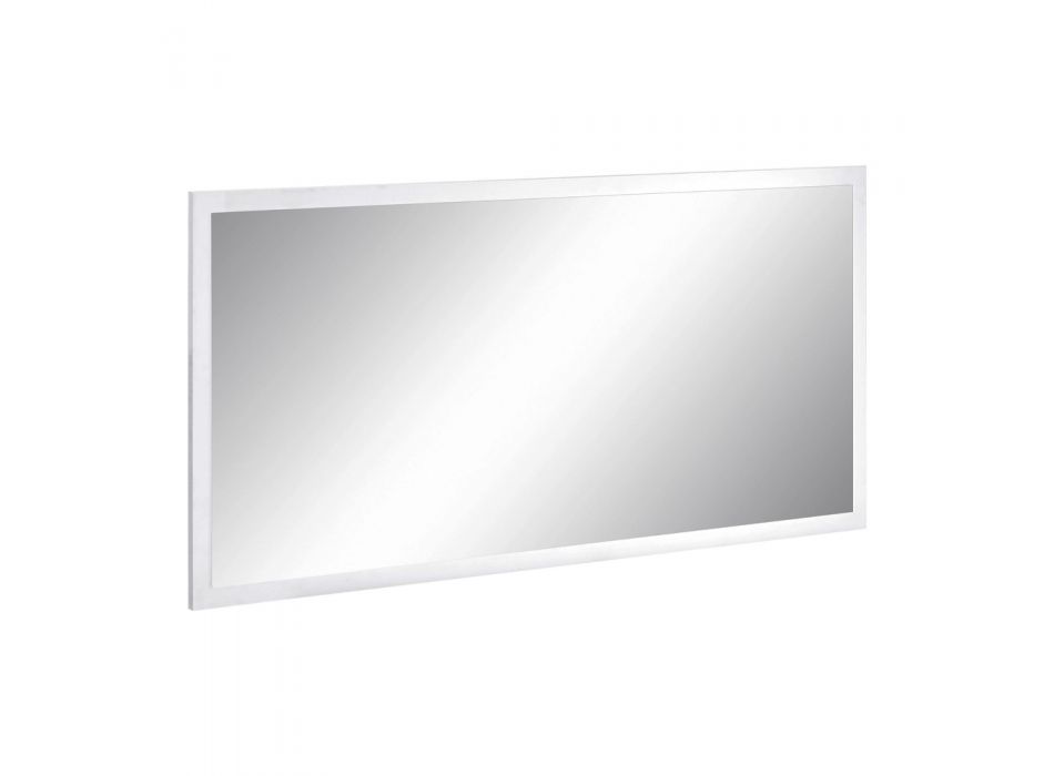 Espejo de pared rectangular con marco blanco o antracita - Emanuelito viadurini
