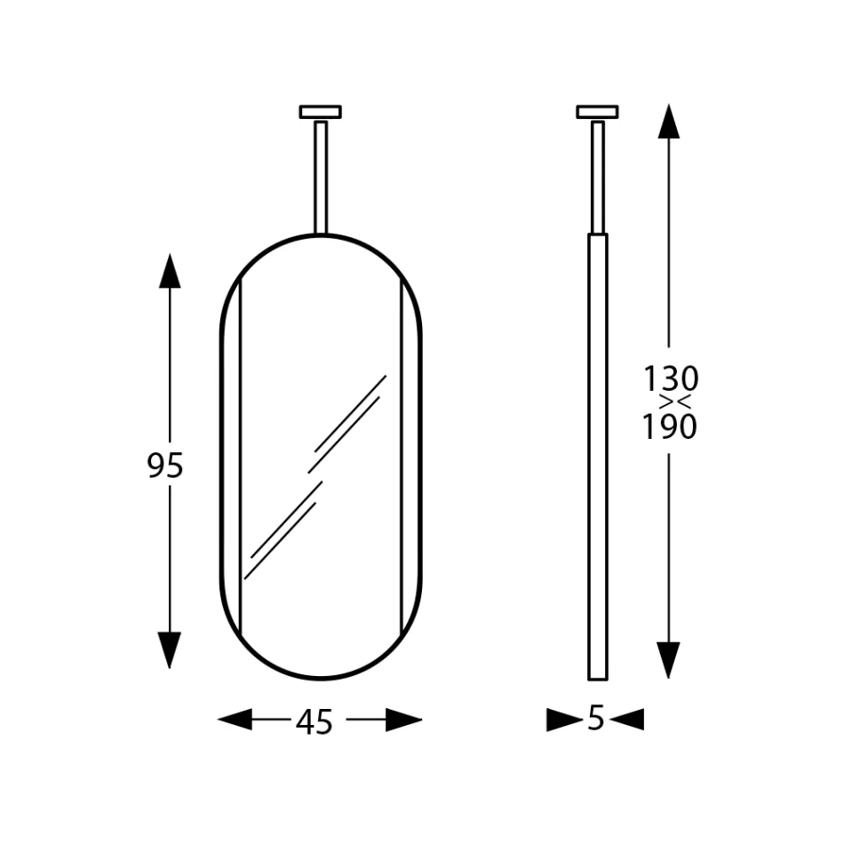 Espejo colgante de metal con luz opcional Made in Italy - Amadeus viadurini