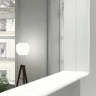 Espejo de pared para baño con luz LED y marco de madera Made in Italy - Geppio viadurini