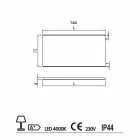 Espejo de baño con luz LED de diseño moderno con bordes esmerilados Veva viadurini