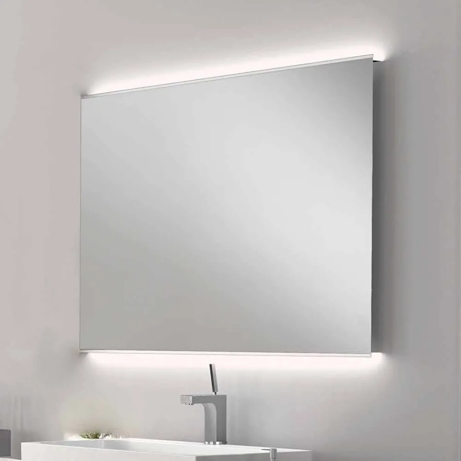 Espejo de baño con luz LED de diseño moderno con bordes esmerilados Veva viadurini
