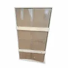 Espejo de pared para baño con 2 bombillas y marco negro Made in Italy - Marco viadurini