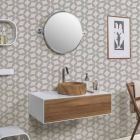Espejo de pared para baño con marco de latón cromado - Rondello viadurini