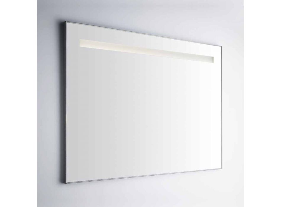 Espejo de pared para baño con marco similar al aluminio Made in Italy - Tobi viadurini