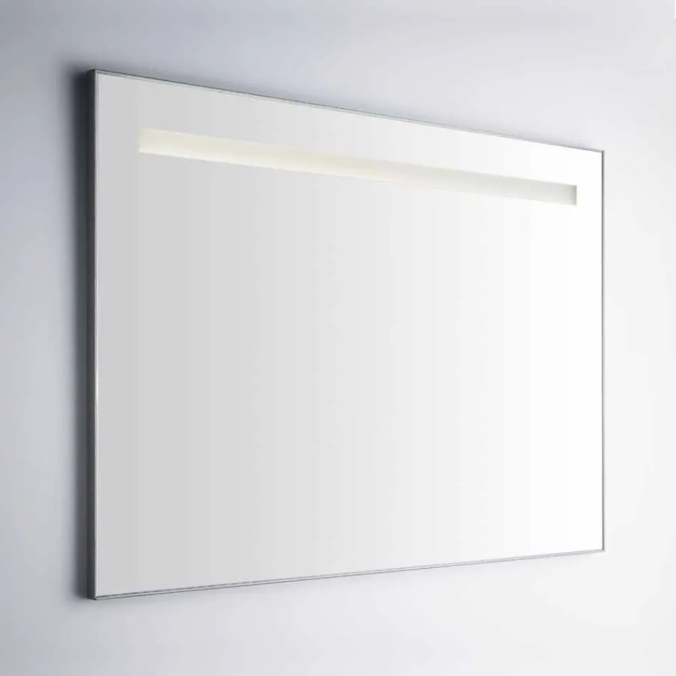 Espejo de pared para baño con marco similar al aluminio Made in Italy - Tobi viadurini