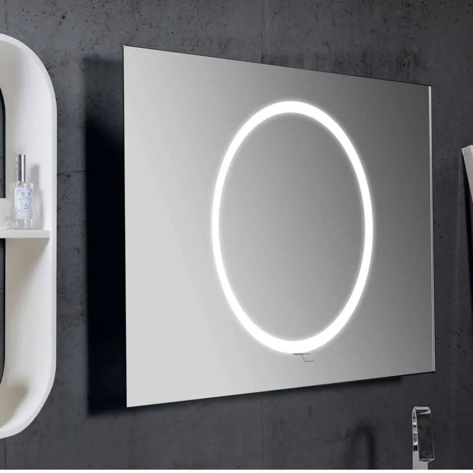 Espejo de pared para baño con iluminación LED - Dotta viadurini