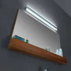 Espejo de pared para baño en teca natural con compartimento de almacenamiento - Palima viadurini