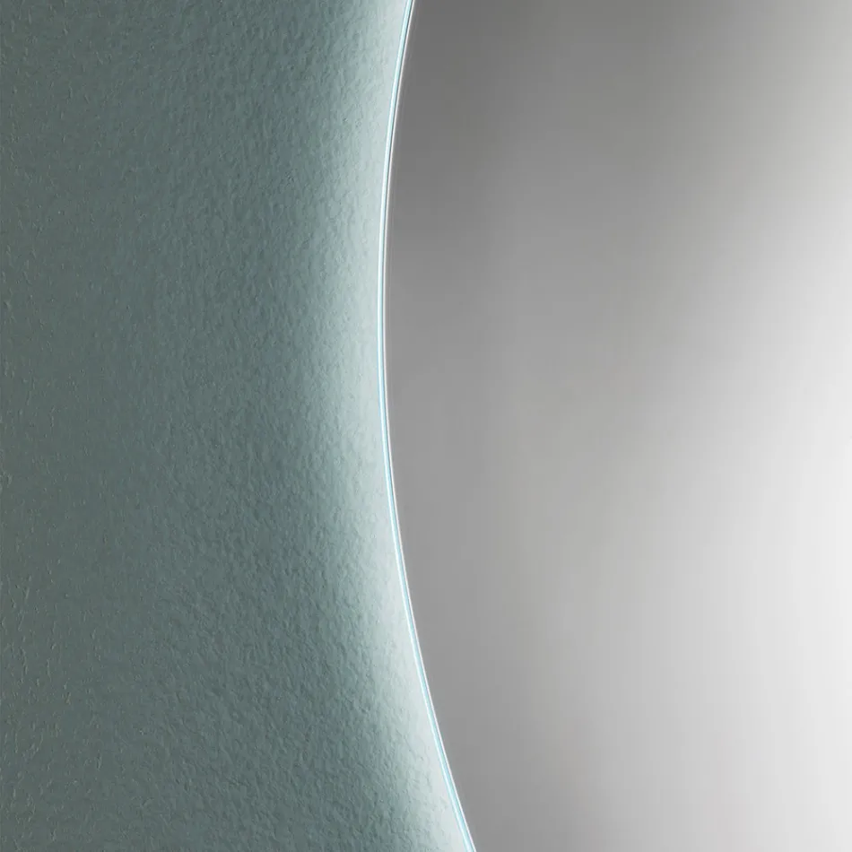 Espejo de baño de pared redondo minimalista con luz LED de 4000K Made in Italy - Roteo viadurini