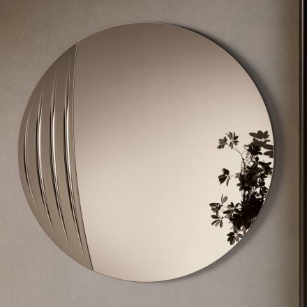 Espejo circular en dos tamaños y dos colores, fabricado en Italia - Auren viadurini
