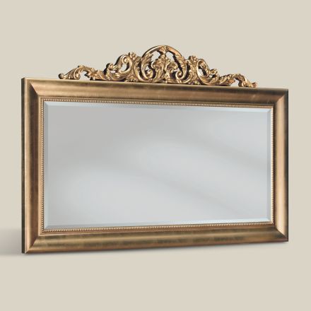 Espejo clásico rectangular de madera de pan de oro Made in Italy - Ibiscos viadurini