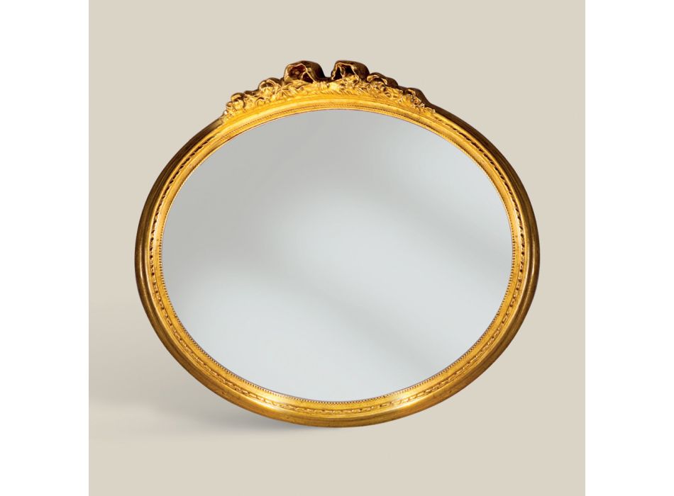 Espejo Clásico Ovalado con Marco en Pan de Oro Made in Italy - Precious viadurini