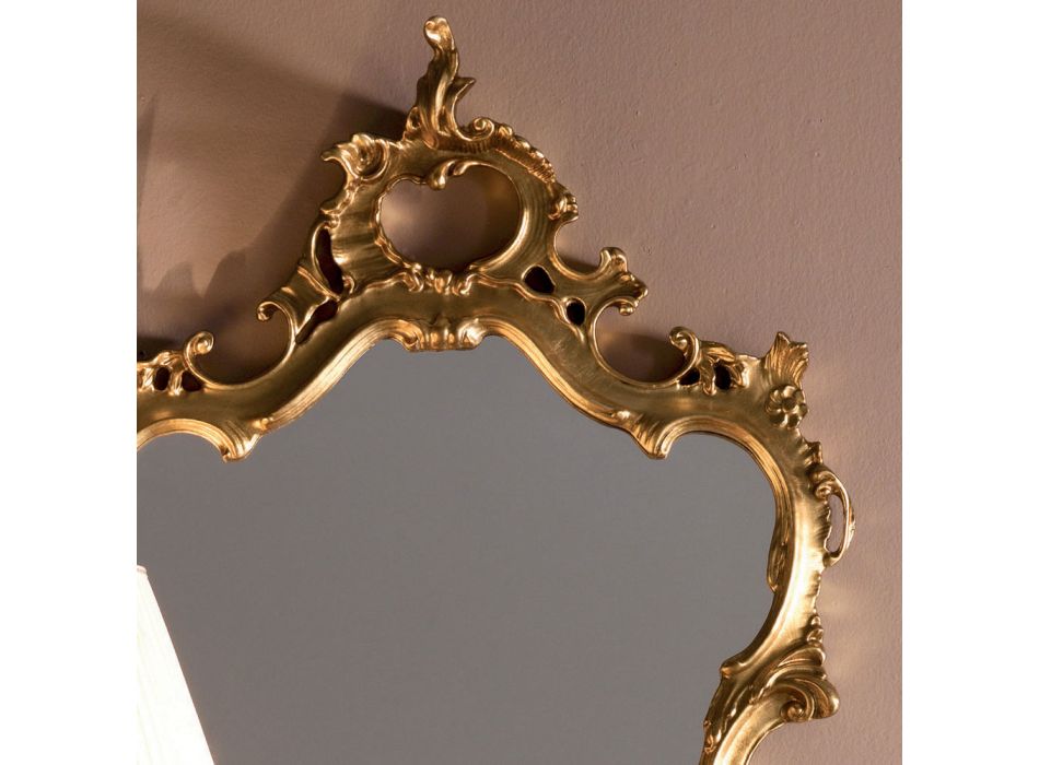 Espejo de Forma Clásica con Marco en Pan de Oro Made in Italy - Precious viadurini