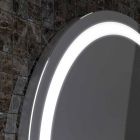 Espejo con bordes de acero inoxidable, luces modernas diseño LED Charly viadurini