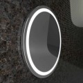 Espejo con bordes de acero inoxidable, luces modernas diseño LED Charly